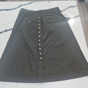 W by Worth Black and Tan A-Line Skirt